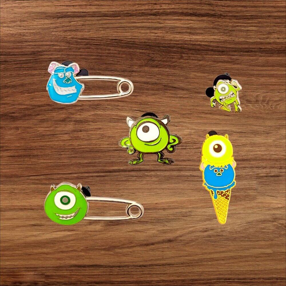 5 Monster's Inc. Disney Parks Trading Pins, Plus 2 Bonus Pins